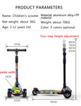 Children Scooter 3 Wheel Scooter with Flash Wheels Kick Scooter for 2-12 Year