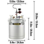 VEVOR 10L / 2.5 Gallon Pressure Paint Pot Sprayer Tank with Spray Gun & hose