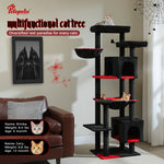 Multi-Level Cat Tree with Scratching Posts Cozy Condo Hammock Large Top Perch