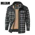 Winter Men's Shirt Jacket Large Size Cotton Coat Men's Long-sleeved Plush