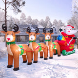 Merry Christmas Tree Arch Santa Claus Sleigh Inflatable Decoration Home Outdoor With LED Light