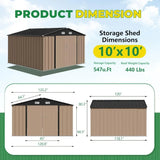 10 x 10 FT Outdoor Storage Shed Metal Sheds & Outdoor Storage