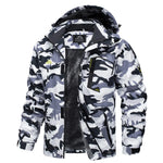 Men's Hooded Fleece Ski Jacket Waterproof Thermal Thick Warm Parka
