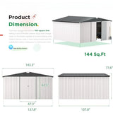 12' X 12' Shed Metal Outdoor Storage Sheds & Outdoor Storage with Lockable Doors