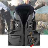 Professional Fishing Life Vest Multi-pocket Detachable Large Buoyancy Assist Comfortable