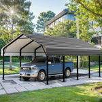 12X20 FT Carport, Heavy Duty Carport Canopy with Galvanized Steel Roof and Frame