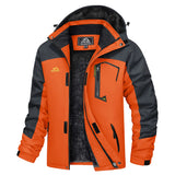 Men's Hooded Fleece Ski Jacket Waterproof Thermal Thick Warm Parka
