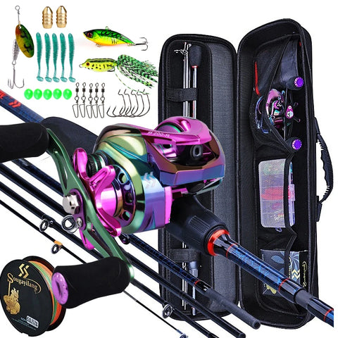 Sougayilang Fishing Rod and Reel Set 5 Section Carbon Rod