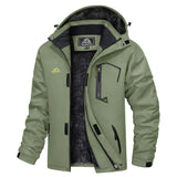Men's Hooded Fleece Ski Jacket Waterproof Thermal Thick Warm Parka