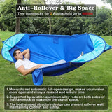 Anti-flip Safety Camping Hammock Double Portable Hammocks with Mosquito/Bug