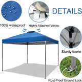 10x10 Outdoor Pop-Up Canopy Tent Easy Set-up Straight Leg Folding Instant Shelter