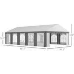 Heavy Duty Party Tent &Carport with Removable Sidewalls and Double Doors