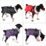 Large Dog Clothes with Harness Winter Warm Fur Collar Waterproof