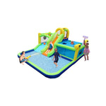 7 in1 Inflatable slide water park trampoline bouncing garden w/ splash pool&water