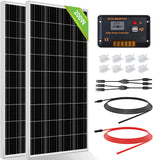 200 Watts 12 Volt/24 Volt Solar Panel Kit with High Efficiency Monocrystalline Solar Panel