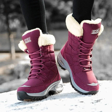 New Winter Women Boots High Quality Keep Warm Mid-Calf Snow Boots Women Lace-up