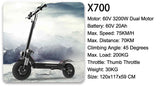 11 Inch 60V 5600W Electric Scooter 80km/h Fast E Scooter for Off Road