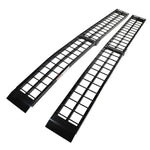 9ft Aluminum Plate Folding ATV Loading Ramp Black Pair Truck Trailer 1200 lbs