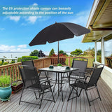 6 Piece Patio Dining Set with Umbrella Outdoor Garden Set