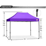 Patio Pop Up Canopy Tent 10x15 Commercial-Series (Purple) Camping Tents