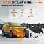 VEVOR 5KW Car Heater 12V Diesel Air Heater With LCD Switch Silencer for RV