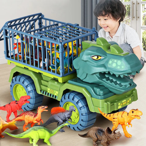 Dinosaurs Transport Car Pull Back Vehicle Toy Large Engineering Truck