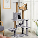 Multi-layer Cat Tree House With Swing Hammock Cat Climbing Tower