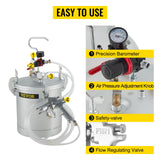 VEVOR 10L / 2.5 Gallon Pressure Paint Pot Sprayer Tank with Spray Gun & hose