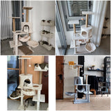 Multi-layer Cat Tree House With Swing Hammock Cat Climbing Tower