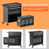 Tool Chest 2 in 1 Steel Rolling Tool Box & Cabinet on Wheels for Garage