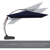 Grand patio 10x10 FT Patio Offset Umbrella Large Square Aluminum Cantilever Umbrella