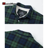 Plaid Flannel Shirt Fleece Jacket Mens Casual Cotton Jackets