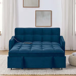 3 in 1 Sleeper Sofa Couch Bed with USB & Type C Port 52" Small Modern Convertible Tufted Velvet Loveseat