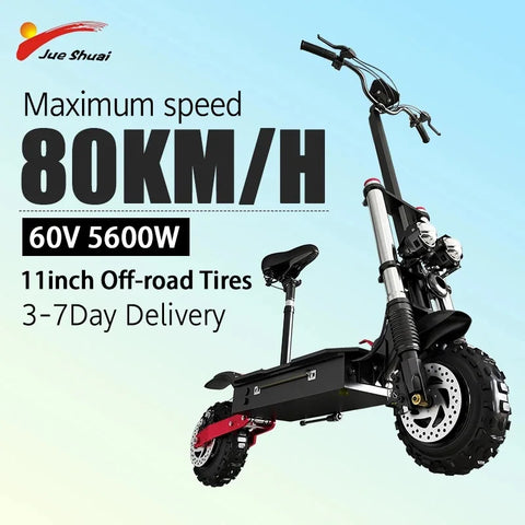 11 Inch 60V 5600W Electric Scooter 80km/h Fast E Scooter for Off Road