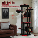 Multi-Level Cat Tree with Scratching Posts Cozy Condo Hammock Large Top Perch