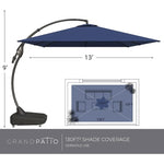 Grand patio 10x10 FT Patio Offset Umbrella Large Square Aluminum Cantilever Umbrella