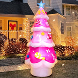 Merry Christmas Tree Arch Santa Claus Sleigh Inflatable Decoration Home Outdoor With LED Light