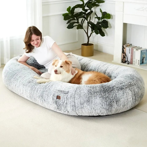 Orthopedic Memory Sponge Pad Pet Dog Crate Gray Large Dog Bed