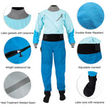 Women's Kayaking Drysuits 3 Layers Waterproof Material Fabric