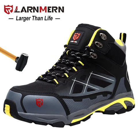 LARNMERN Mens Steel Toe Work Safety Shoes Lightweight Breathable