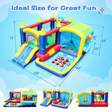 7 in1 Inflatable slide water park trampoline bouncing garden w/ splash pool&water