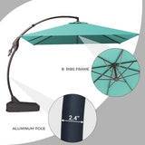 Grand patio 10x10 FT Patio Offset Umbrella Large Square Aluminum Cantilever Umbrella