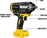 Cordless Impact Wrench for Dewalt 20V Max Battery (No Battery)Brushless High Torque Impact Gun