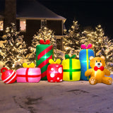 Merry Christmas Tree Arch Santa Claus Sleigh Inflatable Decoration Home Outdoor With LED Light