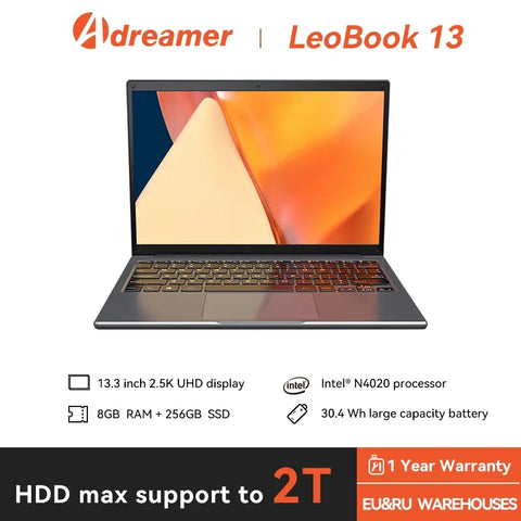 Adreamer LeoBook13 Laptop 8GB RAM 1TB SSD Computer 13.3-inch