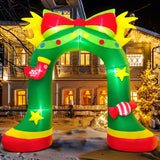 Merry Christmas Tree Arch Santa Claus Sleigh Inflatable Decoration Home Outdoor With LED Light