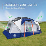 10 Person Tent Waterproof Multi Room Large Family Camping Tents with Skylight