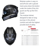 Motorcycle Helmet Dual Visor Modular Flip up Full Face Helmet