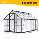 12x8 FT Greenhouse for Outdoors, Polycarbonate Greenhouse with Quick Setup