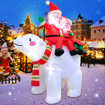 Merry Christmas Tree Arch Santa Claus Sleigh Inflatable Decoration Home Outdoor With LED Light